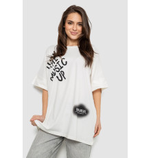 Футболка жіноча з принтом, колір молочний, 244R4002-2