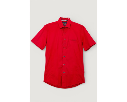 Рубашка мужская однотонная, цвет красный, 214R7005