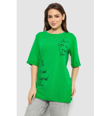 Футболка жіноча з принтом 0, колір зелений, 244R1024-1