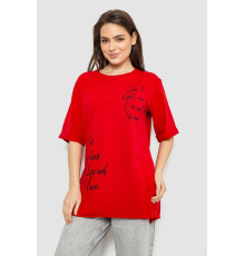 Футболка жіноча з принтом 0, колір червоний, 244R1024-1