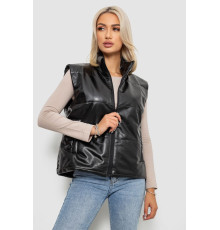 Жилет жіночий демісезонний екошкіра, колір чорний, 257R98