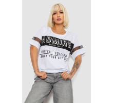 Футболка жіноча з принтом, колір білий, 244R2153-5