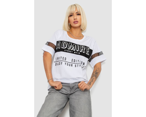 Футболка жіноча з принтом, колір білий, 244R2153-5