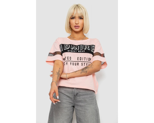 Футболка женская с принтом, цвет персиковый, 244R2153-5