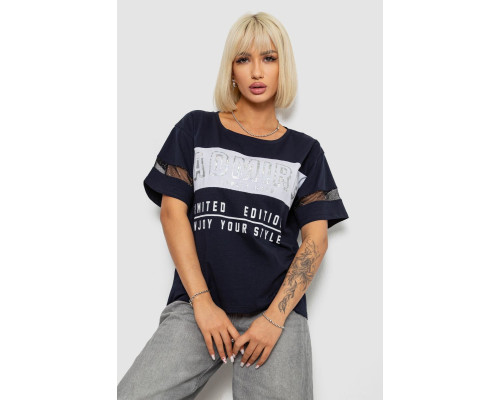 Футболка женская с принтом, цвет синий, 244R2153-5