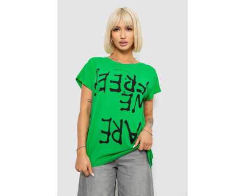 Футболка женская с принтом, цвет зеленый, 244R3003