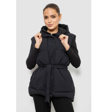 Жилет жіночий з капюшоном, колір чорний, 207R2016