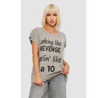 Футболка жіноча з принтом, колір сірий, 244R3013-5