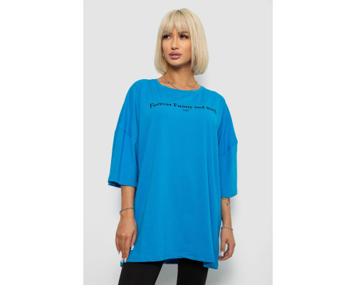Футболка жіноча з принтом, колір блакитний, 244R3014