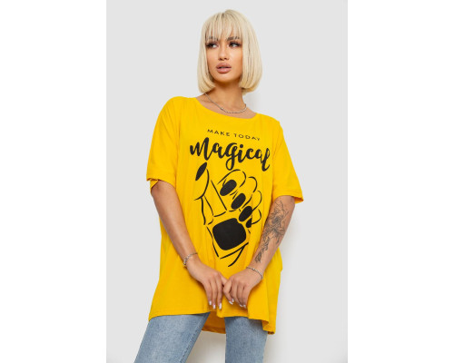 Футболка жіноча з принтом, колір жовтий, 244R6005-1