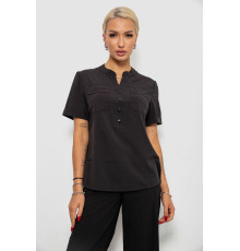 Блуза однотонна, колір чорний, 230R73