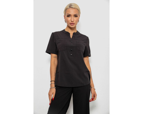 Блуза однотонная, цвет черный, 230R73