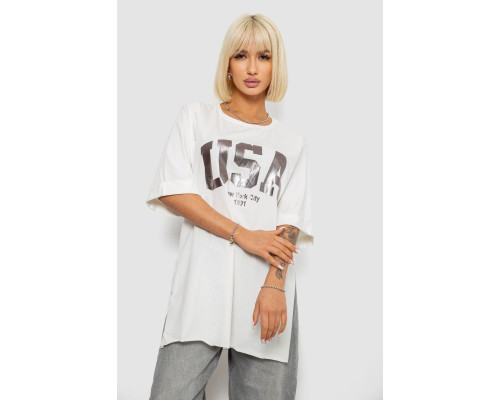 Футболка жіноча з принтом, колір молочний, 244R2022-5