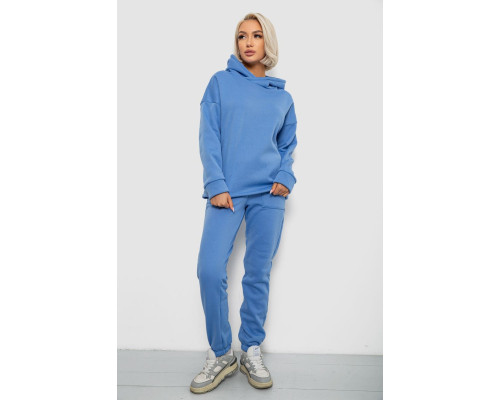 Спортивный костюм женский на флисе, цвет голубой, 257R88
