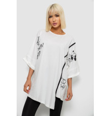 Футболка жіноча з принтом, колір молочний, 244R4007 Футболка жіноча з принтом, колір молочний, 244R4007