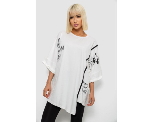 Футболка жіноча з принтом, колір молочний, 244R4007