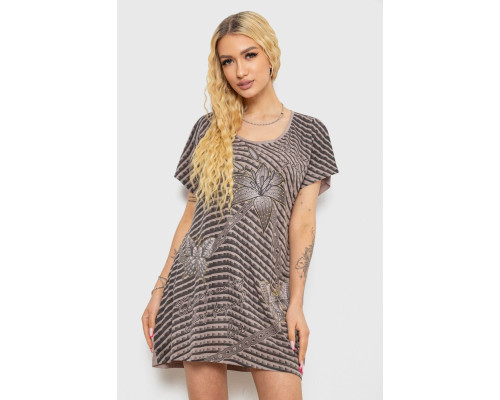 Туніка жіноча з принтом, колір мокко, 238RBD378