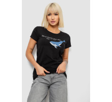 Футболка жіноча з принтом, колір чорний, 244R1006