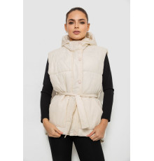 Жилет жіночий з капюшоном, колір світло-бежевий, 207R2016