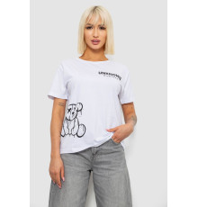 Футболка жіноча з принтом, колір білий, 244R2001-5