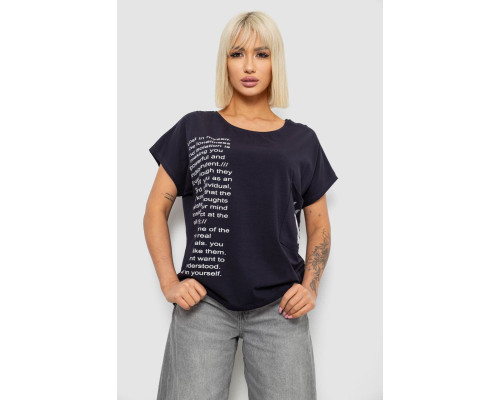 Футболка жіноча з принтом, колір синій, 244R2039