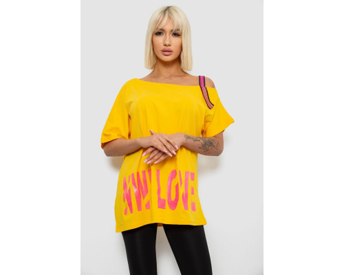 Футболка жіноча з принтом, колір жовтий, 244R2158