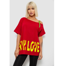 Футболка жіноча з принтом, колір червоний, 244R2158