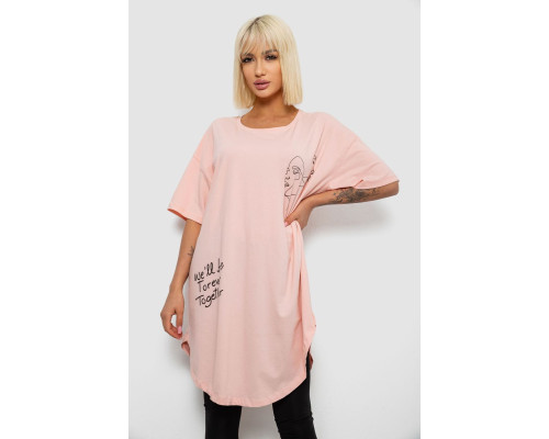 Футболка женская с принтом, цвет персиковый, 244R2416