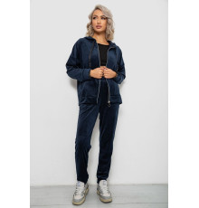 Спортивный костюм женский велюровый, цвет синий, 257R4119