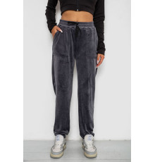 Спортивні штани велюрові жіночі на флісі, колір сірий, 238R58649