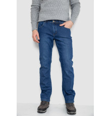 Джинсы мужские на флисе, цвет синий, 254R2402