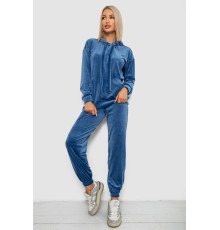 Спортивний костюм жіночий велюровий, колір джинс, 241R1530-5