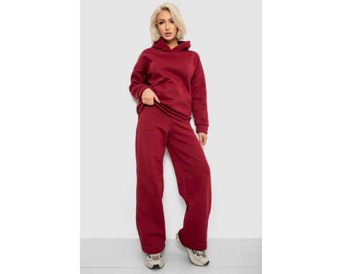 Спортивний костюм жіночий на флісі, колір бордовий, 257R87