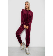Спортивний костюм жіночий велюровий, колір бордовий, 241R1530-5