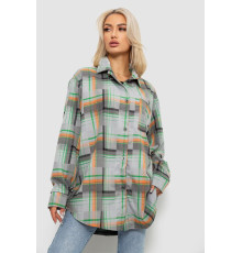 Сорочка жіноча в клітинку, колір сіро-помаранчевий, 257R505