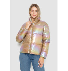 Куртка женская демисезонная плащевка, цвет бежево-сиреневый, 243R2022-2