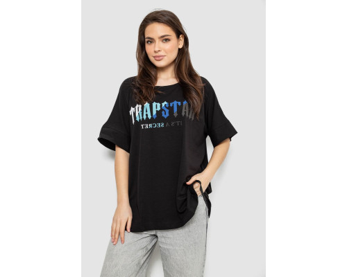 Футболка женская с принтом, цвет черный, 244R4012