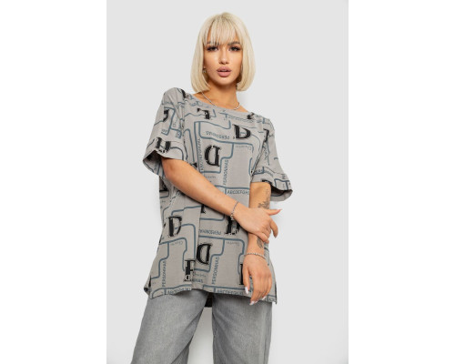 Футболка женская с принтом, цвет серый, 244R4016