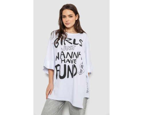 Футболка жіноча з принтом, колір білий, 244R4017