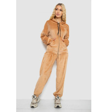 Спортивный костюм женский велюровый, цвет темно-бежевый, 238R107-1