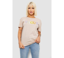 Футболка жіноча з принтом, колір бежевий, 244R4022