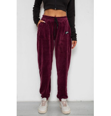 Спортивные штаны велюровые женские на флисе, цвет бордовый, 238R58649-1