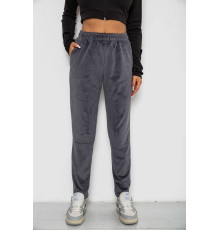 Спортивні штани велюрові жіночі на флісі, колір сірий, 238R350