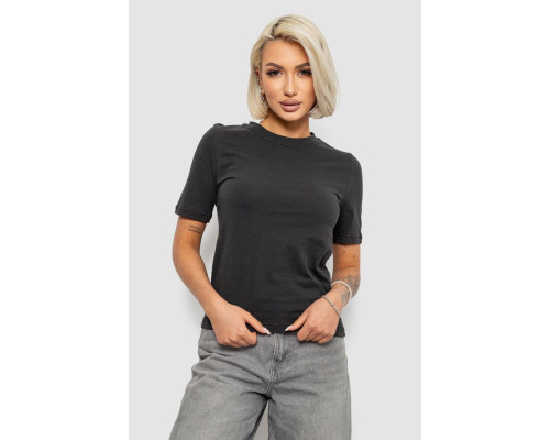 Футболка женская однотонная, цвет грифельный, 241R1800