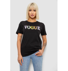 Футболка жіноча з принтом, колір чорний, 244R4022