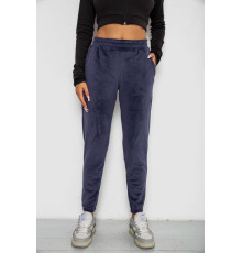 Спортивні штани велюрові жіночі на флісі, колір синій, 238R58648