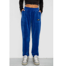 Спортивні штани велюрові жіночі на флісі, колір електрик, 238R58649-1