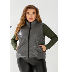 Жилет жіночий демісезонний екошкіра, колір сірий, 257R68