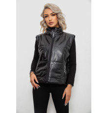 Жилет жіночий демісезонний екошкіра, колір чорний, 257R98-1