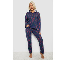 Костюм жіночий домашній з принтом, колір синій, 257R1115
